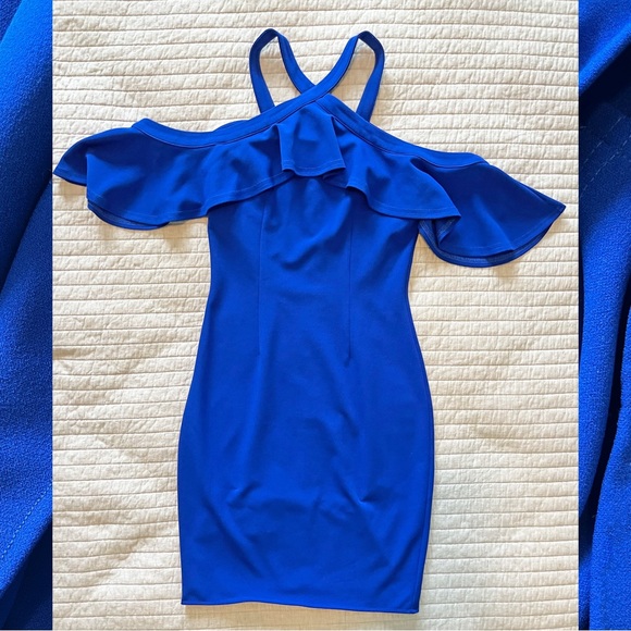 Blue Ruffle Midi/Mini Dress - Picture 2 of 6